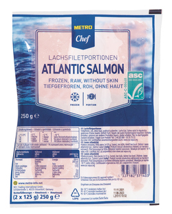METRO Chef Losos bez kůže porce mraž. 2 x 125 g