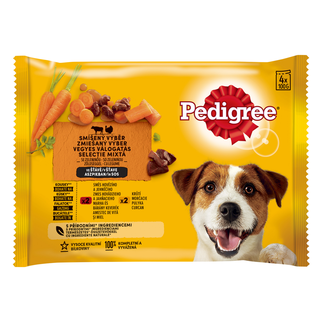 Pedigree Smíšený výběr pro psy hověz í/ jehněčí / zelenina 4 x 100 g