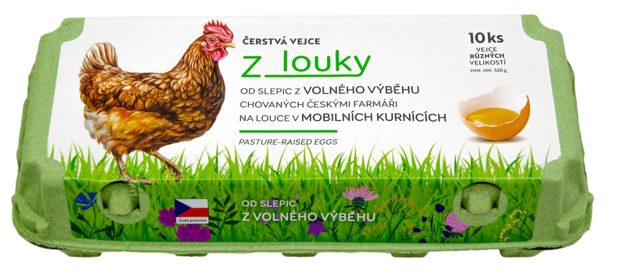 Vejce Z louky volný výběh 10 ks