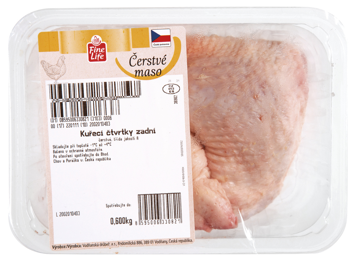 Fine Life Kuřecí čtvrtky zadní CZ ochr. atmos. chlaz. 600 g