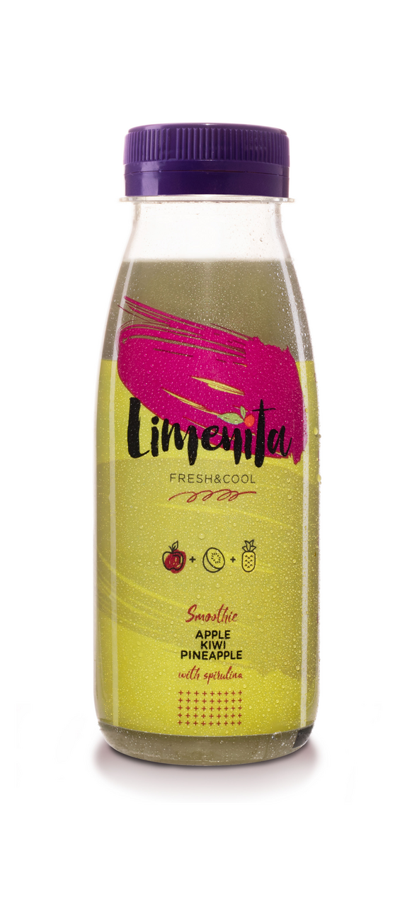 Limenita Fresh&Cool Smoothie Jablko-kiwi-ananas-spirulina chlaz. 250 ml PET