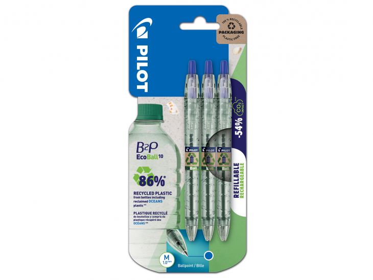 PILOT EcoBall Pero kuličkové modrá 3 ks