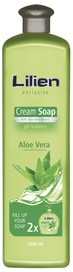 Lilien Cream Soap Aloe Vera Tekuté mýdlo - náplň 1 l