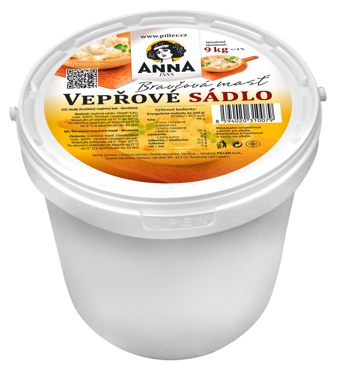 ANNA Sádlo vepřové chlaz. 9 kg