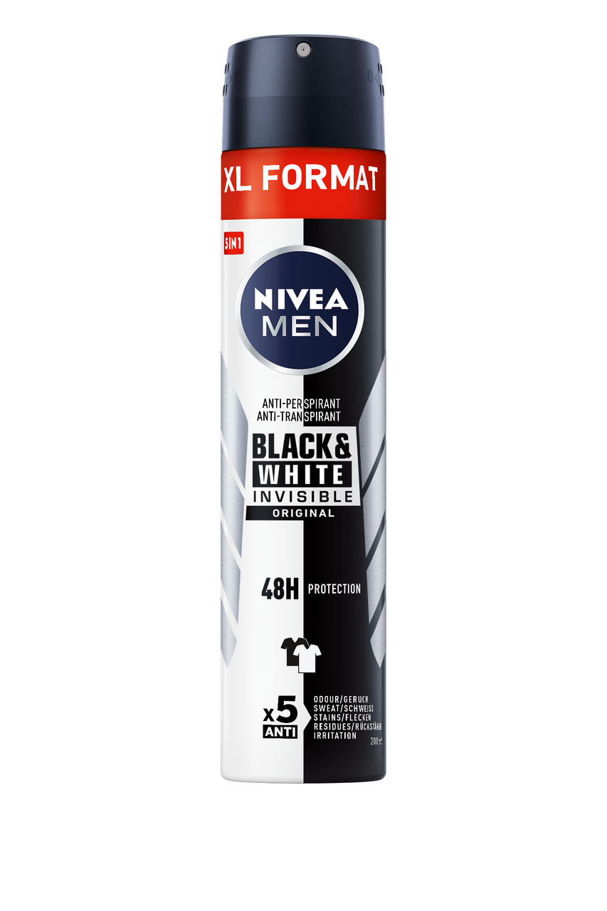 NIVEA MEN Antiperspirant Invisible Black & White Original 200 ml