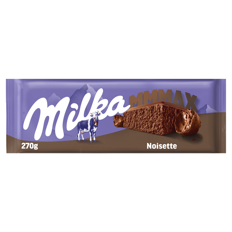 Milka Noisette Mmmax Čokoláda mléčná s lískooříškovou pastou 270 g
