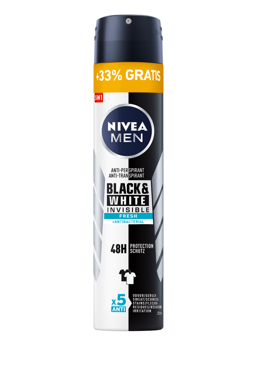 NIVEA Men Antiperspirant Black&White Invisible Fresh 200 ml