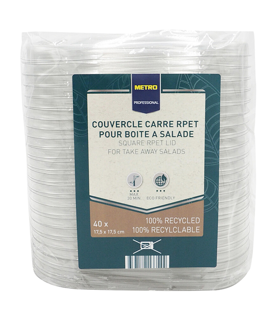 Víčko k misce na salát 17 x 17 cm 40 ks