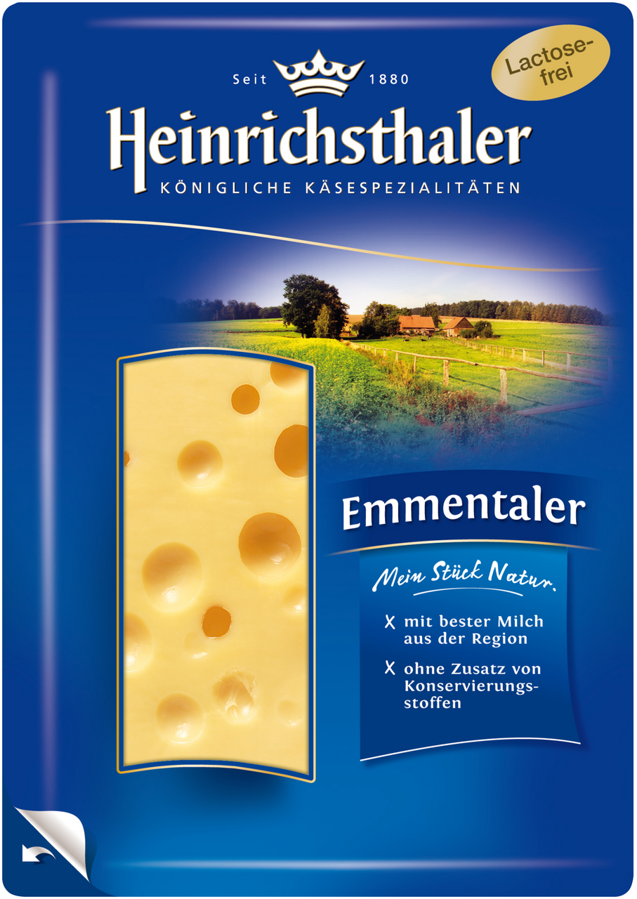 HEINRICHSTHALER Emmentaler sýr plátky bez laktózy chlaz. 125 g