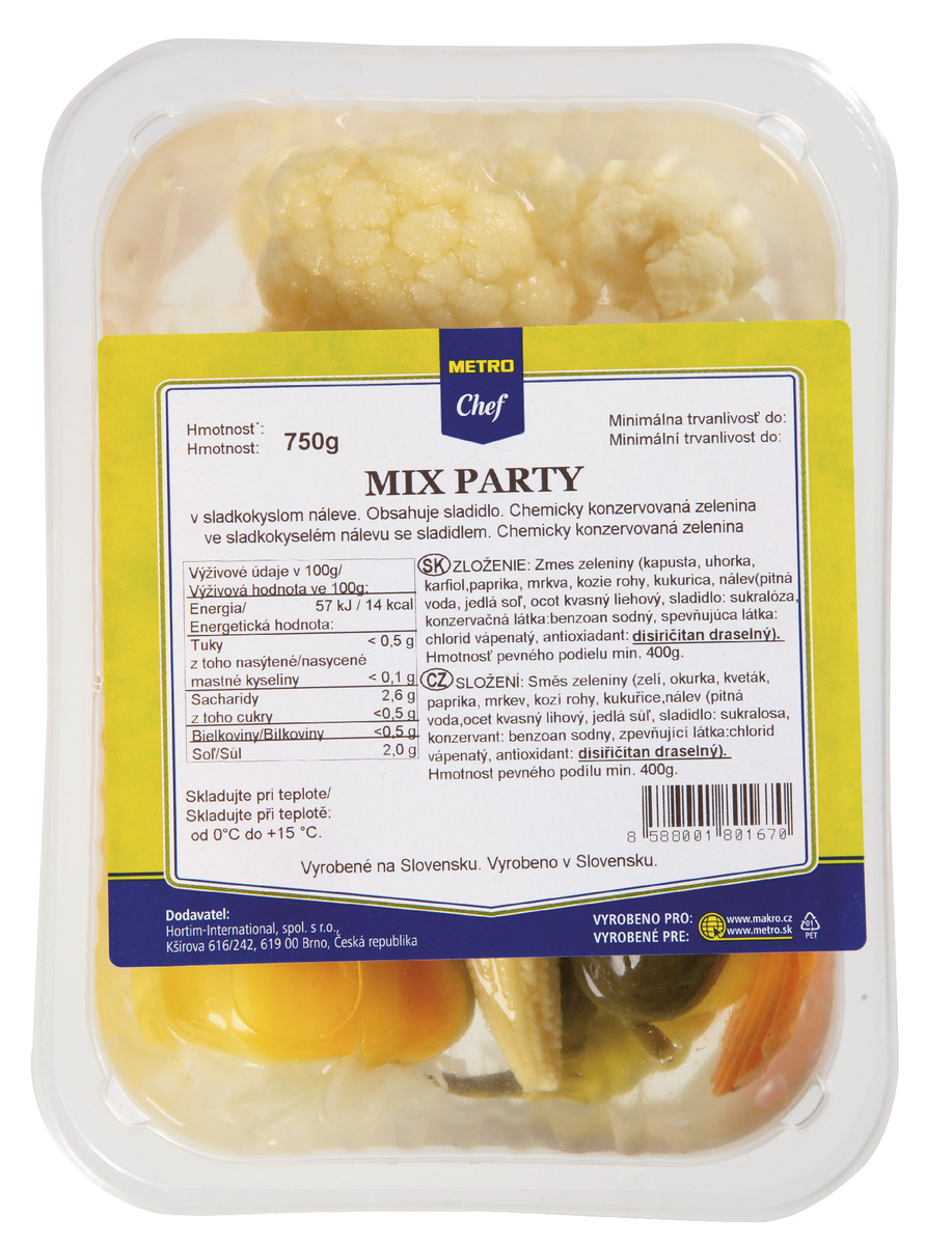 METRO Chef Mix party - nakládaná zelenina SK 750 g vanička