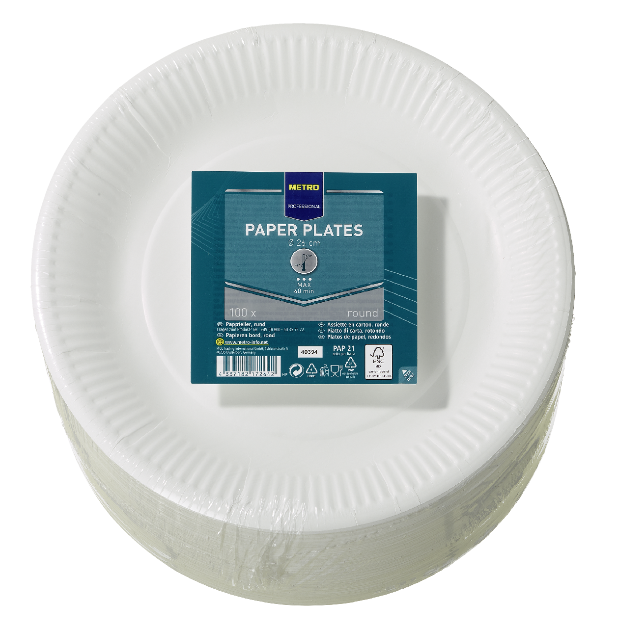 METRO PROFESSIONAL Talíř kulatý papírový pr. 26 cm 100 ks