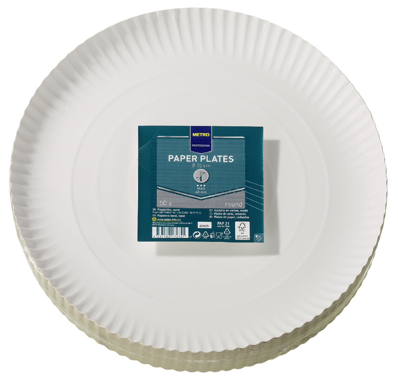 METRO PROFESSIONAL Talíř kulatý papírový 32 cm 50 ks