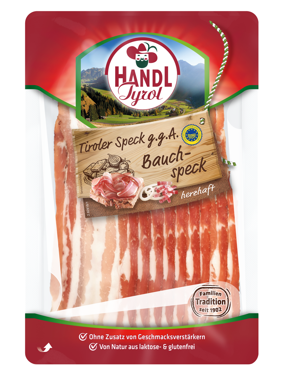 HANDL TYROL Bauchspeck Tyrolský špek sušený bok plátky chlaz. 80 g
