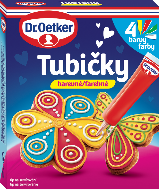 Dr. Oetker Tubičky barevné ke zdobení (4 barvy) 76 g
