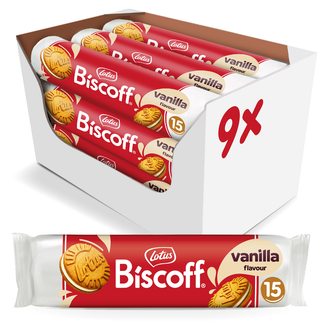 Lotus Biscoff Sušenky spojené krémem s vanilkovou příchutí 9 x 150 g