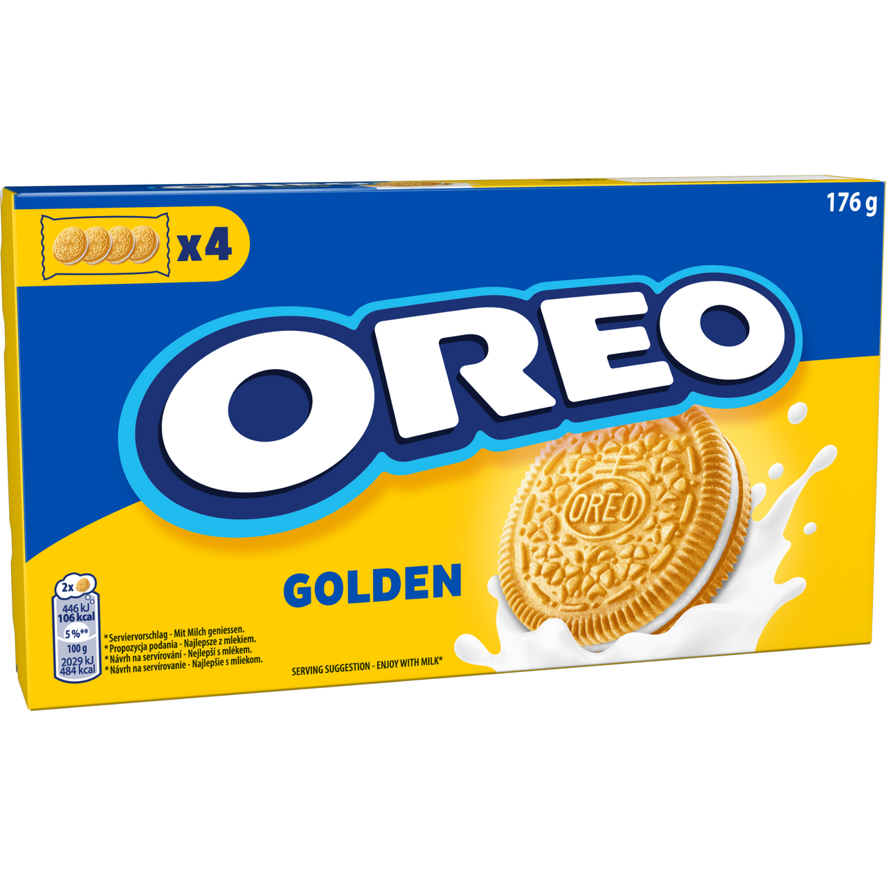 OREO Golden Sušenky s náplní s vanilkovou příchutí 176 g
