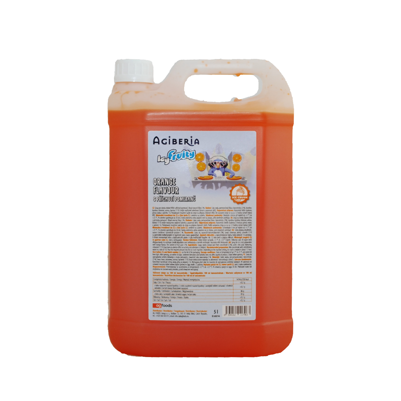 AGIBERIA Icy Fruity Sirup příchuť pomeranč 5 l