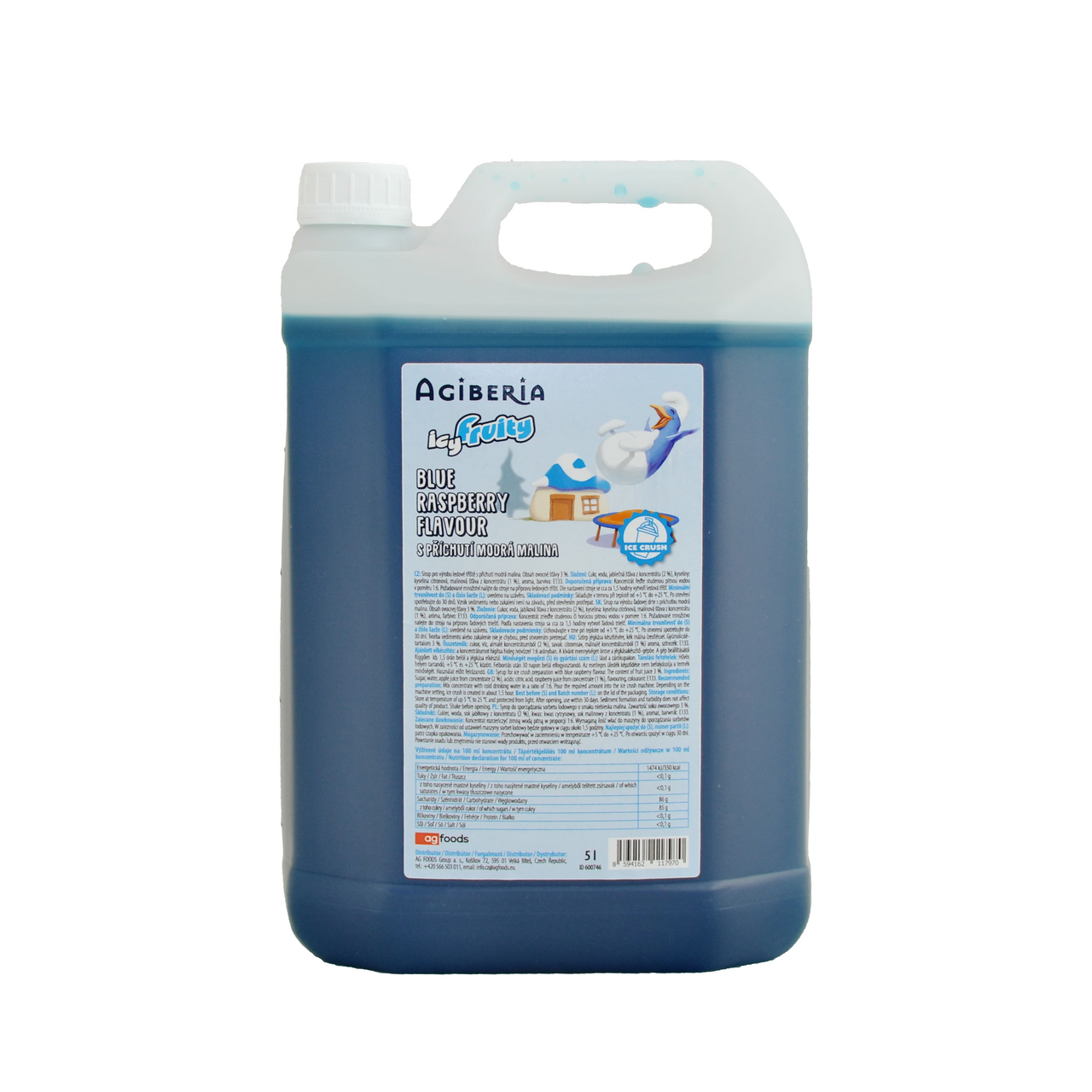 AGIBERIA Icy Fruity Sirup příchuť  modrá malina 5 l