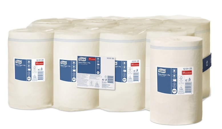 TORK Basic utěrka papírová v roli 1vrstvá 120 m bílá 11 ks
