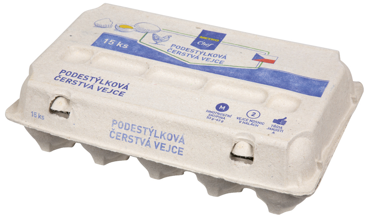 METRO Chef Vejce čerstvá z podestýlky vel. M CZ chlaz. 15 ks