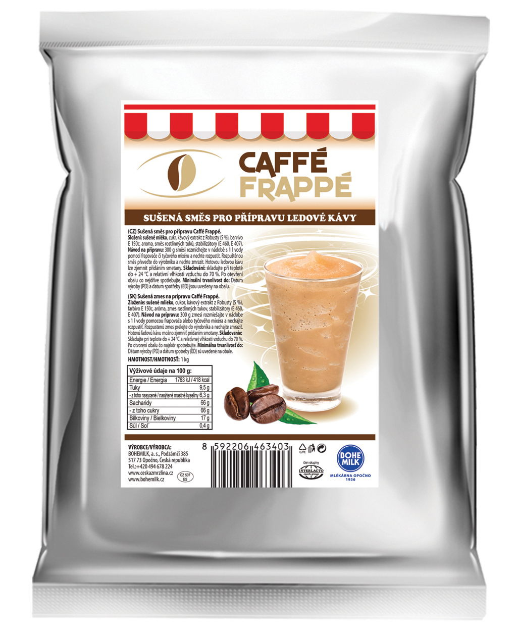 Caffé Frappé Sušená směs pro přípravu ledové kávy 1 kg