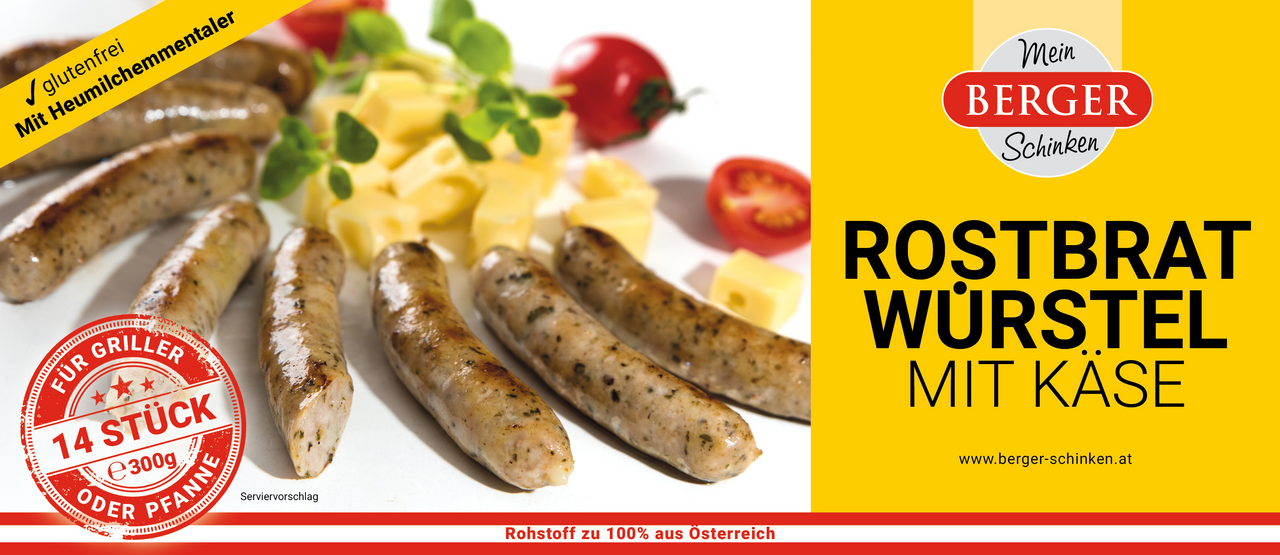 BERGER Original Rostbratwürstel s ementálem chlaz. 300 g