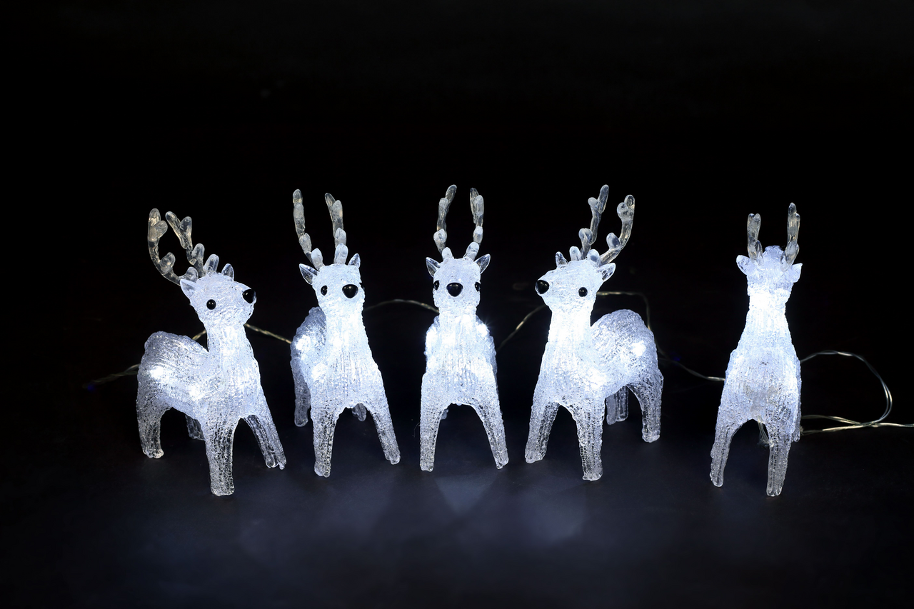 Tarrington House Sobi akryloví 20 cm 30 LED 5 ks