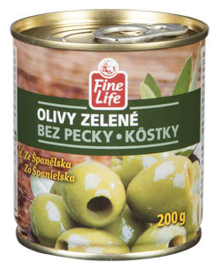 Fine Life Olivy zelené bez pecky 200 g