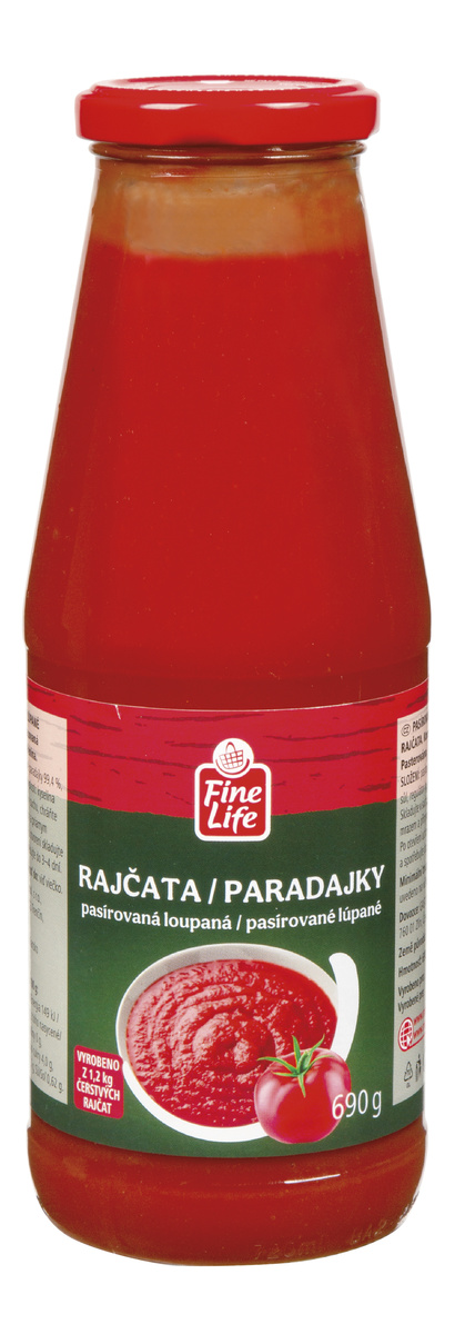 Fine Life Rajčata pasírovaná loupaná 690 g sklo