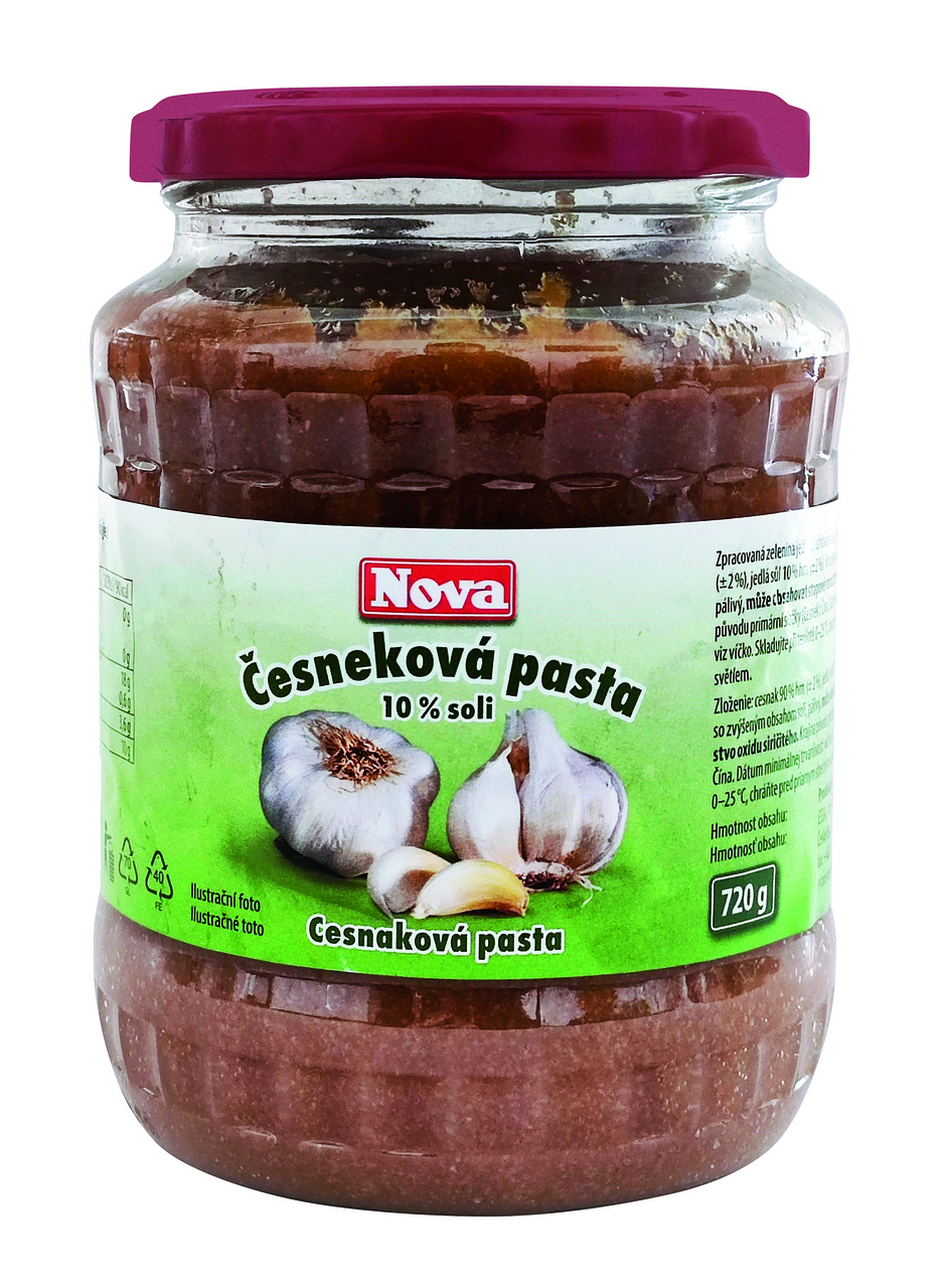 NOVA Česneková pasta 10% soli 720 g sklo