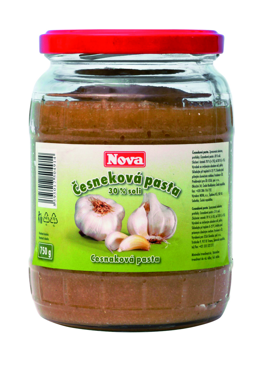 NOVA Česneková pasta 30% soli 720 g sklo
