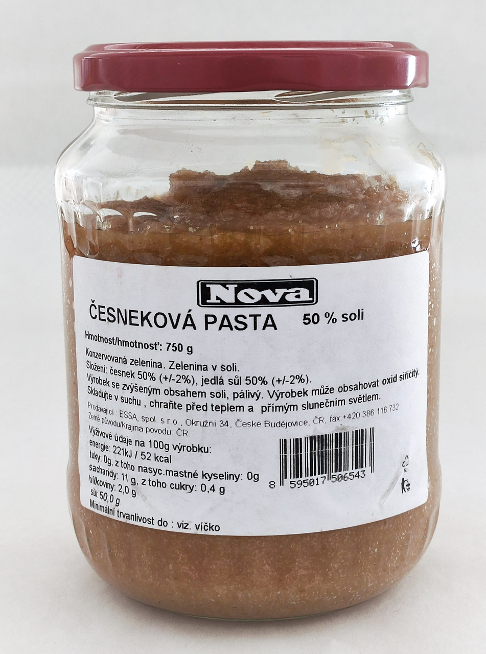 NOVA Česneková pasta 50% soli 750 g sklo