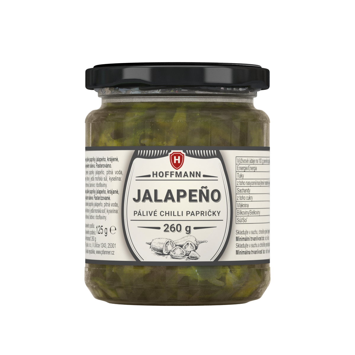 HOFFMANN Jalapeňo pálivé Chilli papričky 260 g