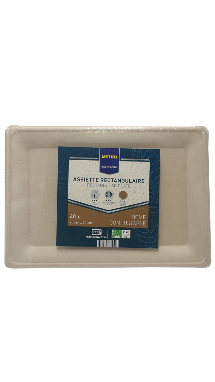 METRO PROFESSIONAL Talíř 20 x 28 cm cukrová třtina 40 ks