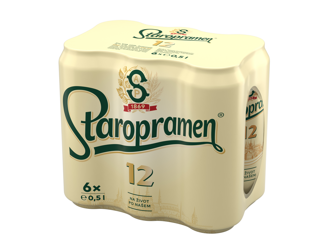 Staropramen 12° Pivo světlý ležák 6 x 500 ml plech