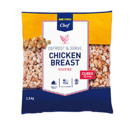 METRO Chef Kuřecí prsa kostky pečená mraž. 2,5 kg