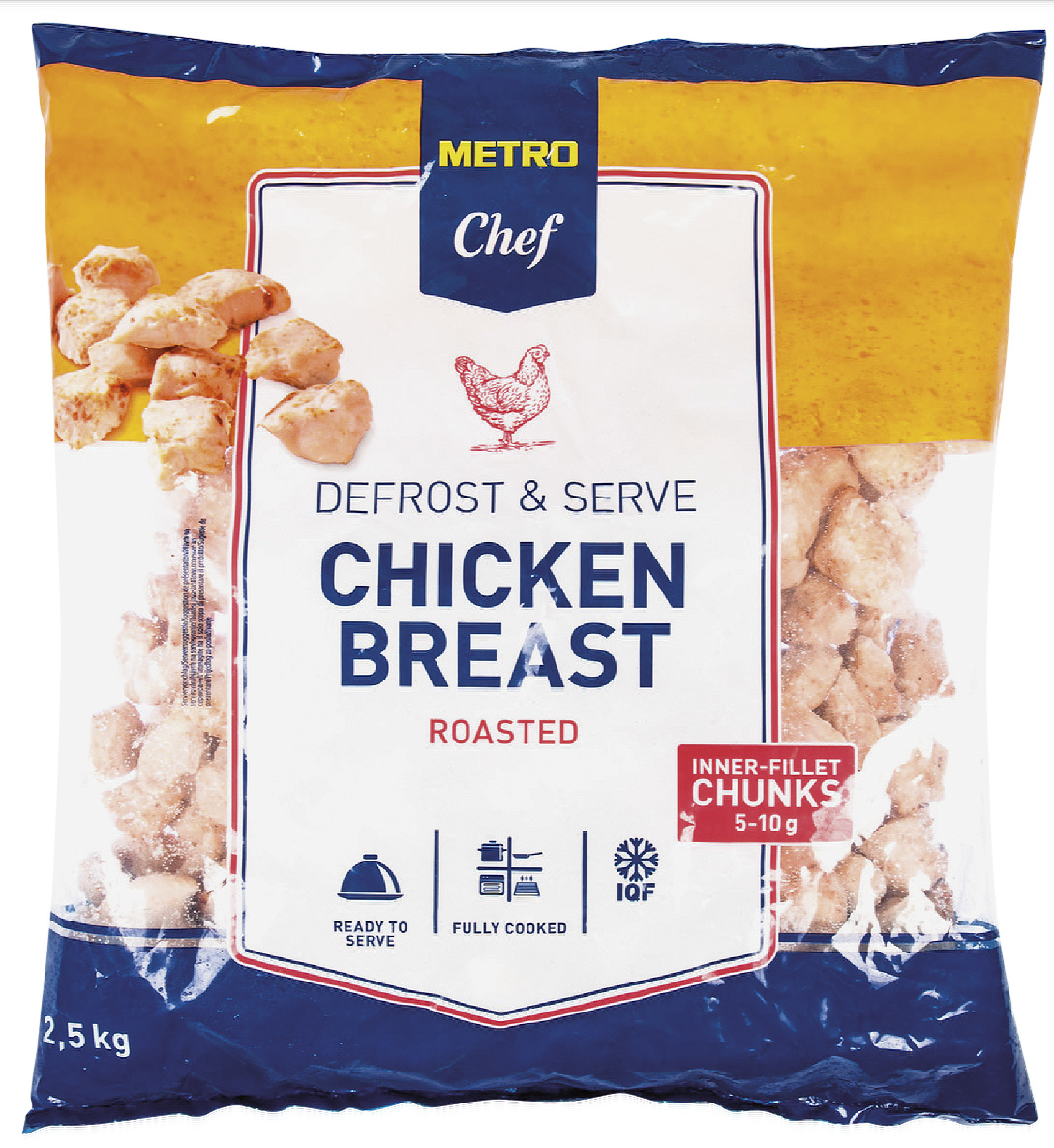 METRO Chef Kuřecí prsní kousky pečené mraž. 2,5 kg