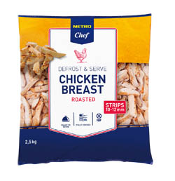 METRO Chef Pečené kuřecí prsa strips mraž. 2,5 kg