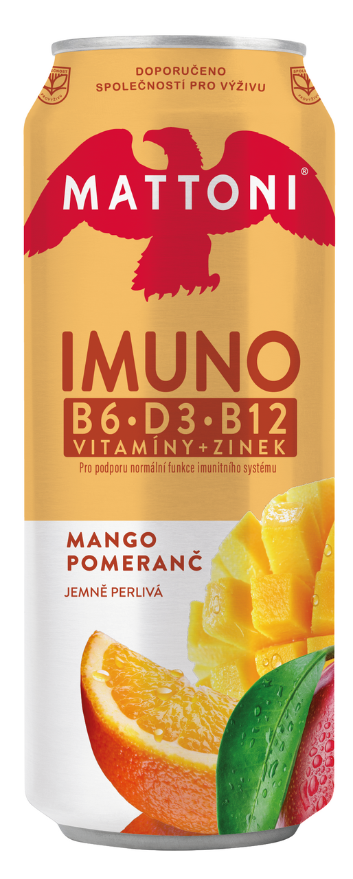 MATTONI Imuno mango pomeranč 24 x 500 ml plech