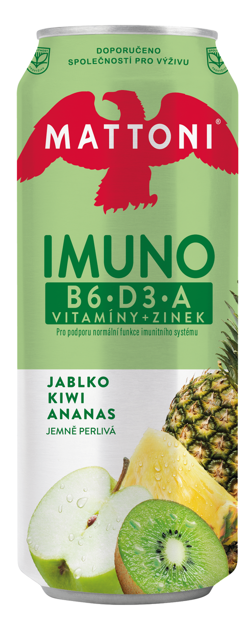 MATTONI Imuno jablko, kiwi a ananas 24 x 500 ml plech