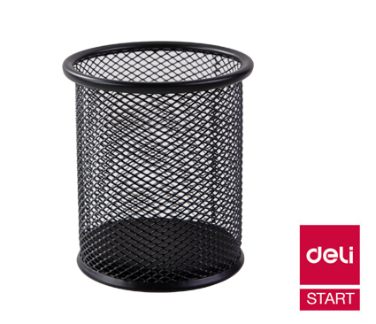 Stojánek na tužky drátěný kulatý Deli Start černý 1 ks