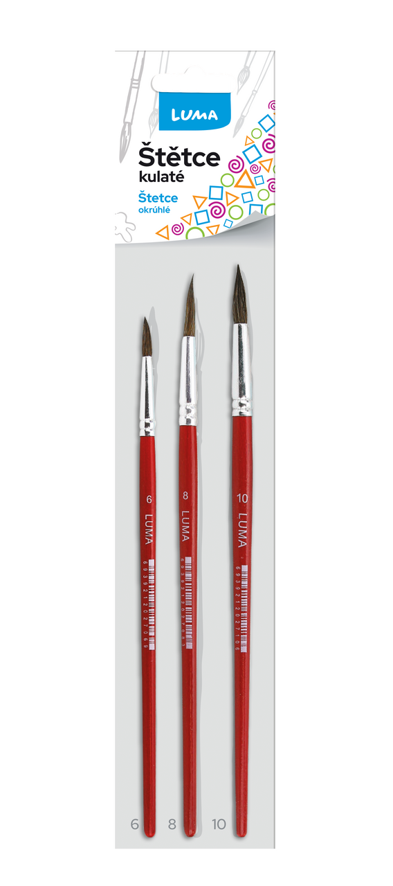 Štětce kulaté Luma (6,8,10) sada 3 ks