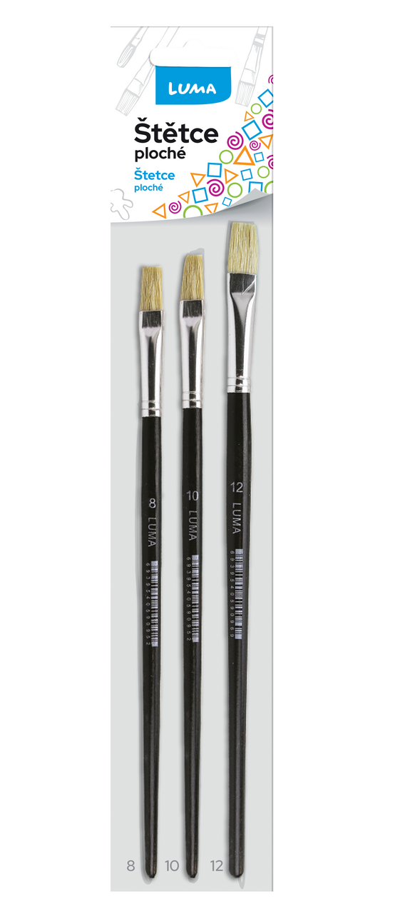 Štětce ploché Luma (8,10,12) sada 3 ks