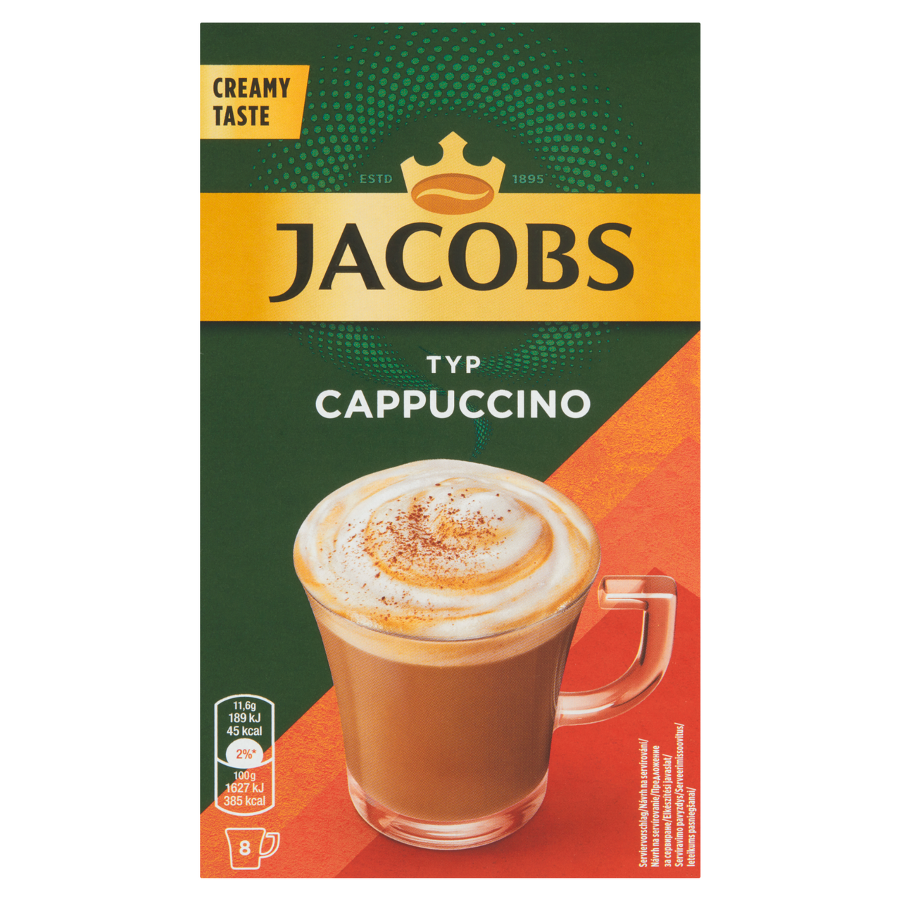 JACOBS Cappuccino Rozpustný kávový nápoj 8 ks