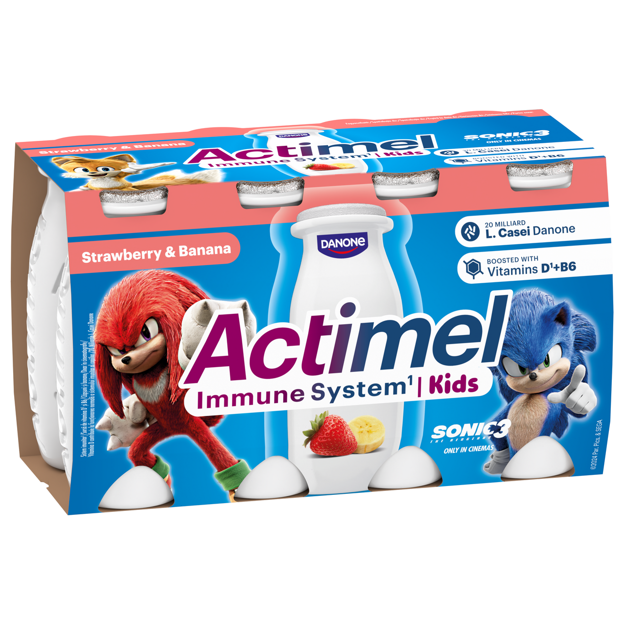 Danone Actimel Kids Immune system jahoda banán chlaz. 8 x 100 g