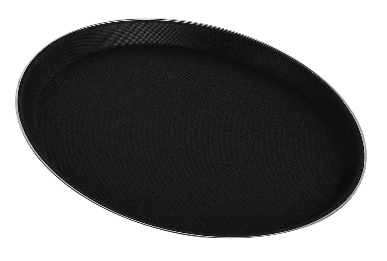 PINTINOX Podnos protiskluzový kulatý s okrajem pr. 35,5 cm nerez černý 1 ks