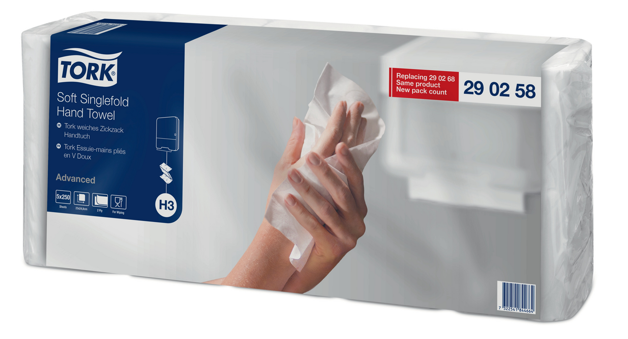 TORK Single papírové ručníky 2vrstvé 1250 ks