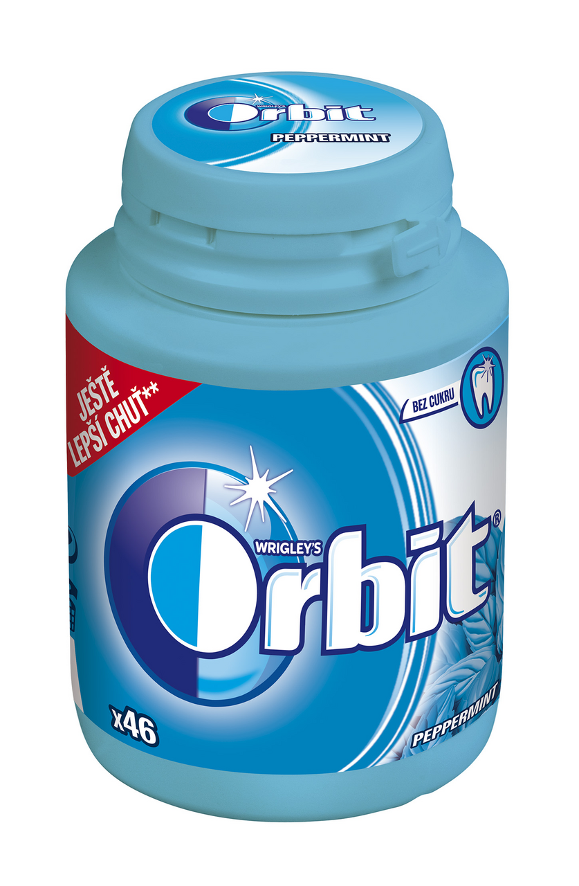 Wrigley's Orbit Žvýkačky peppermint dražé 6 x 64 g dóza