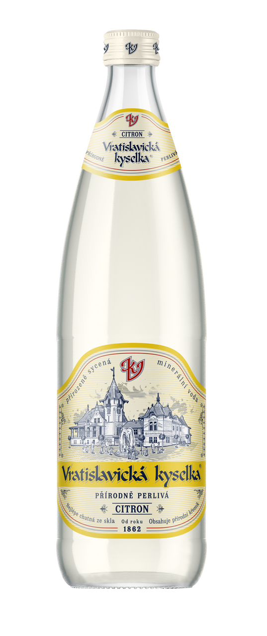 Vratislavická kyselka perlivá s příchutí citrónu 6 x 750 ml vratná láhev