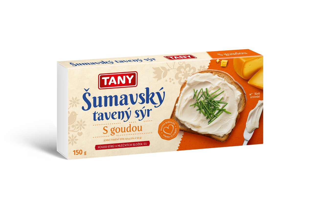 TANY Šumavský tavený sýr s goudou chlaz. 150 g